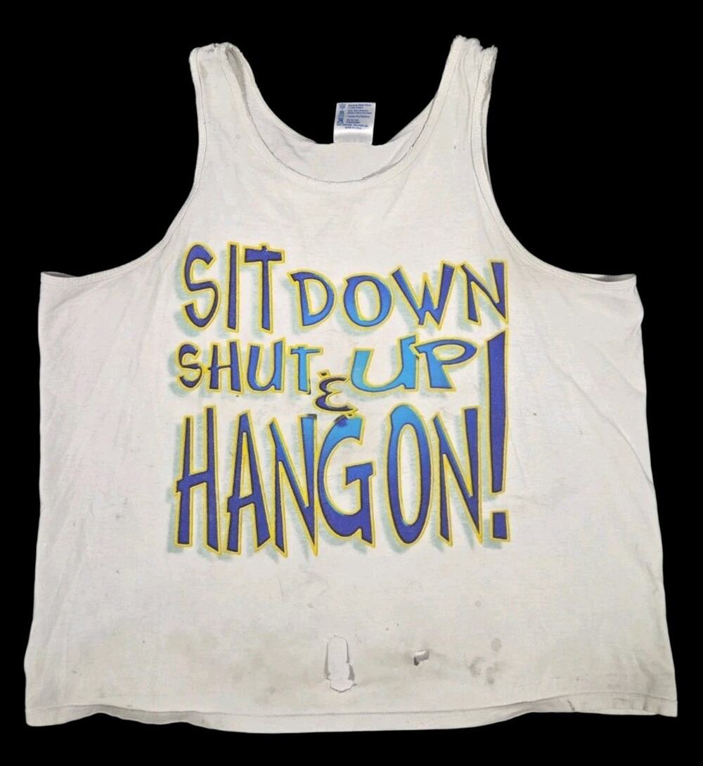 90s Busch Gardens Roller Coaster Tank Top Shirt THRASHED 2XL USA Theme Park FL